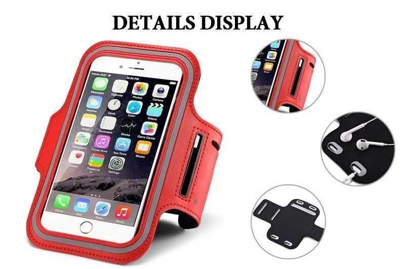 TOMKAS Sporthülle für iPhone 7 6 6s 4.7 Zoll Telefon Wasserdichte Sportarmband-Armband-Gürtelabdeckung Lauf-GYM-Telefontasche