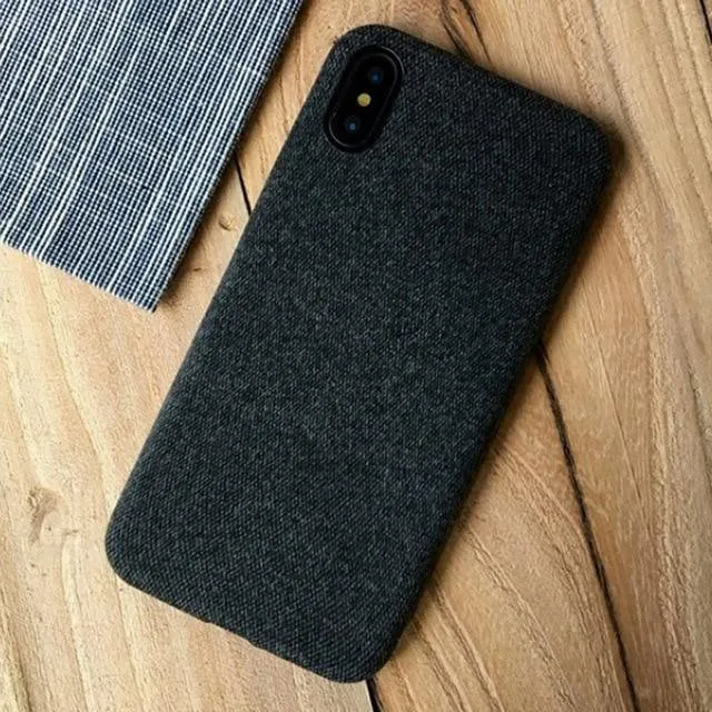 TOMKAS Leinen Weichen Stoff Fall Für iPhone X 6 7 8 Fällen Luxus Abdeckung Baumwolle Coque Telefon Fall Für iPhone 6S 7 8 Plus Zurück Abdeckung