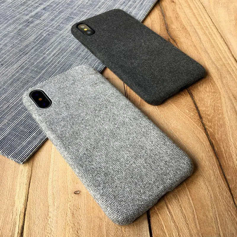 TOMKAS Leinen Weichen Stoff Fall Für iPhone X 6 7 8 Fällen Luxus Abdeckung Baumwolle Coque Telefon Fall Für iPhone 6S 7 8 Plus Zurück Abdeckung