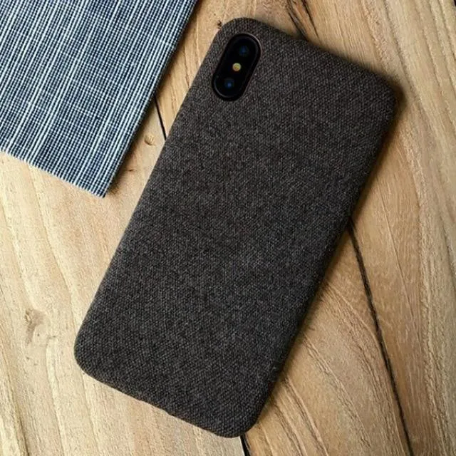 TOMKAS Leinen Weichen Stoff Fall Für iPhone X 6 7 8 Fällen Luxus Abdeckung Baumwolle Coque Telefon Fall Für iPhone 6S 7 8 Plus Zurück Abdeckung