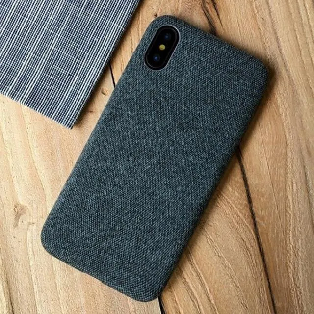 TOMKAS Leinen Weichen Stoff Fall Für iPhone X 6 7 8 Fällen Luxus Abdeckung Baumwolle Coque Telefon Fall Für iPhone 6S 7 8 Plus Zurück Abdeckung
