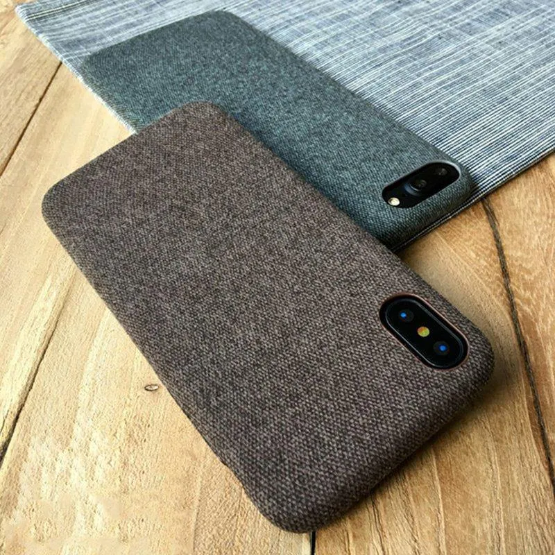 TOMKAS Leinen Weichen Stoff Fall Für iPhone X 6 7 8 Fällen Luxus Abdeckung Baumwolle Coque Telefon Fall Für iPhone 6S 7 8 Plus Zurück Abdeckung