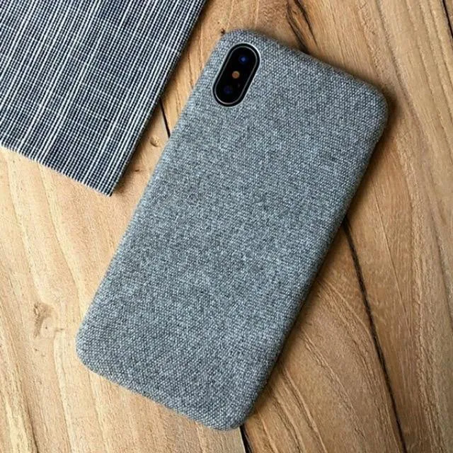 TOMKAS Leinen Weichen Stoff Fall Für iPhone X 6 7 8 Fällen Luxus Abdeckung Baumwolle Coque Telefon Fall Für iPhone 6S 7 8 Plus Zurück Abdeckung