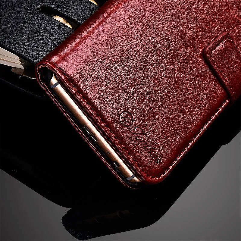 TOMKAS Business Wallet Case für Samsung Galaxy A8 2018 Hüllen Cover Flip 6.0 Zoll Handyhülle für Samsung Galaxy A8 Plus 2018