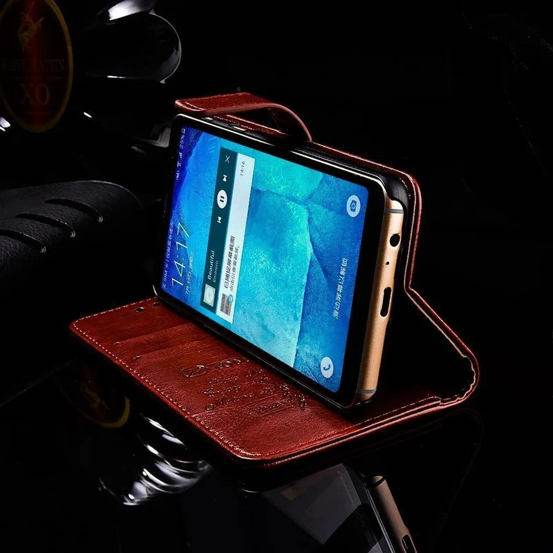 TOMKAS Business Wallet Case für Samsung Galaxy A8 2018 Hüllen Cover Flip 6.0 Zoll Handyhülle für Samsung Galaxy A8 Plus 2018