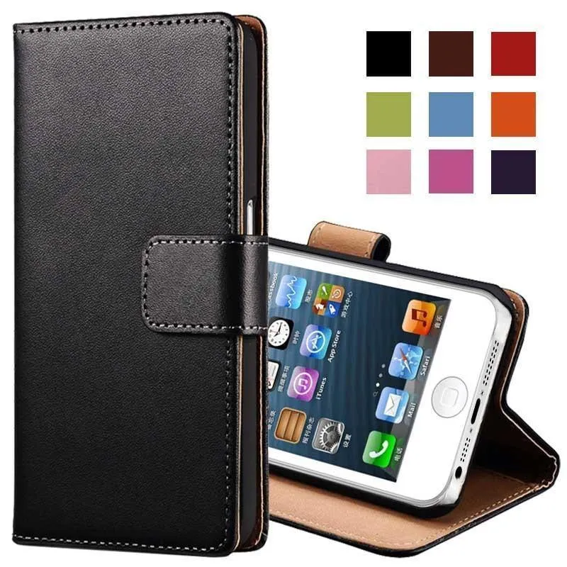 Echtes Leder Fall für iPhone 5 5S SE Flip Brieftasche TOMKAS Stand Design mit Karte Slot Telefon Fall Für iPhone 5S Fällen Coque