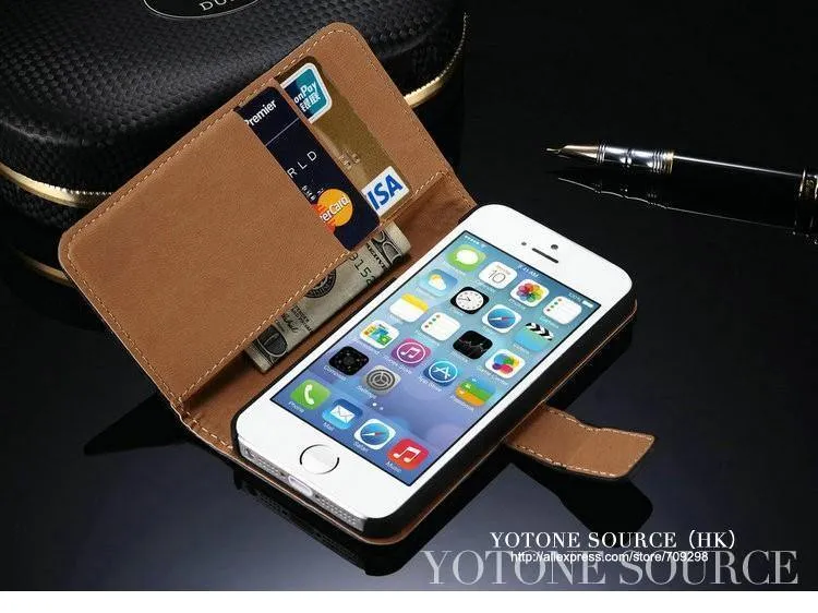 Echtes Leder Fall für iPhone 5 5S SE Flip Brieftasche TOMKAS Stand Design mit Karte Slot Telefon Fall Für iPhone 5S Fällen Coque