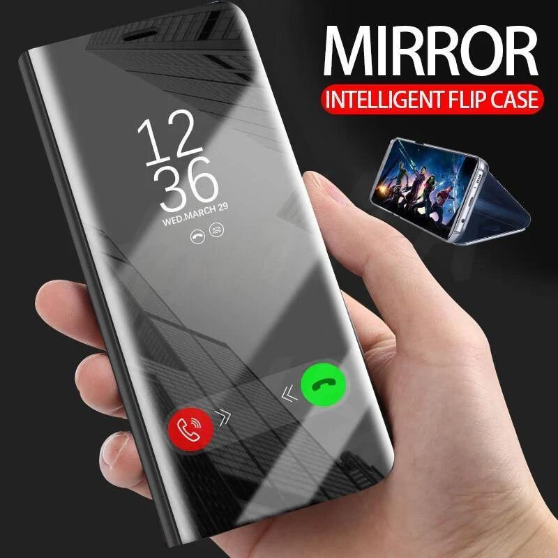 H&A Smart Mirror Flip Stand Handyhülle für Xiaomi Mi 6X 6 8 SE A1 Note 3 Hülle für Redmi 4A Note 4 4X 6 5A 5 Plus Standhülle