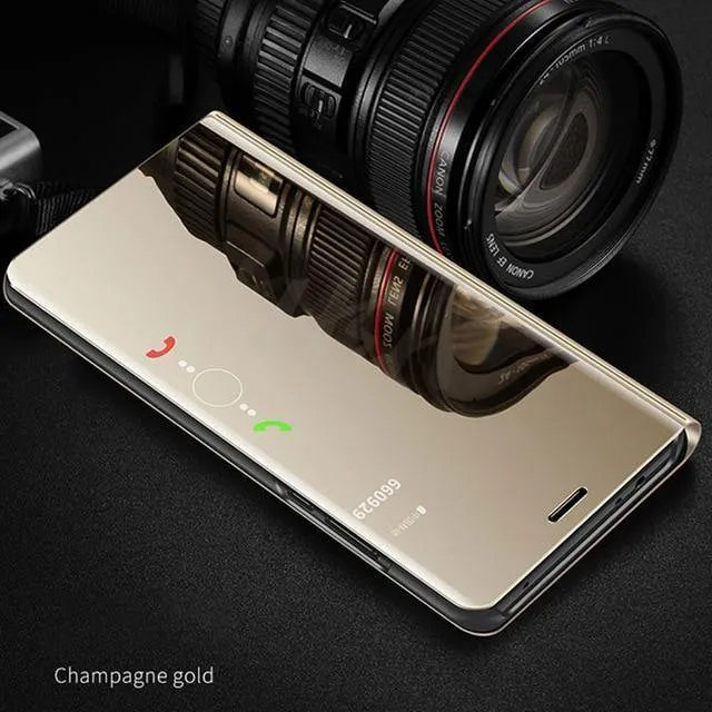 H&A Smart Mirror Flip Stand Handyhülle für Xiaomi Mi 6X 6 8 SE A1 Note 3 Hülle für Redmi 4A Note 4 4X 6 5A 5 Plus Standhülle