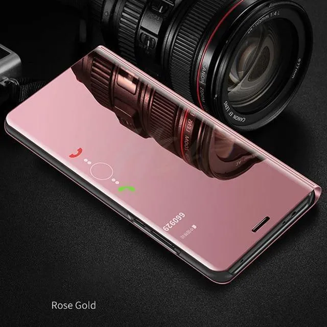 H&A Smart Mirror Flip Stand Handyhülle für Xiaomi Mi 6X 6 8 SE A1 Note 3 Hülle für Redmi 4A Note 4 4X 6 5A 5 Plus Standhülle