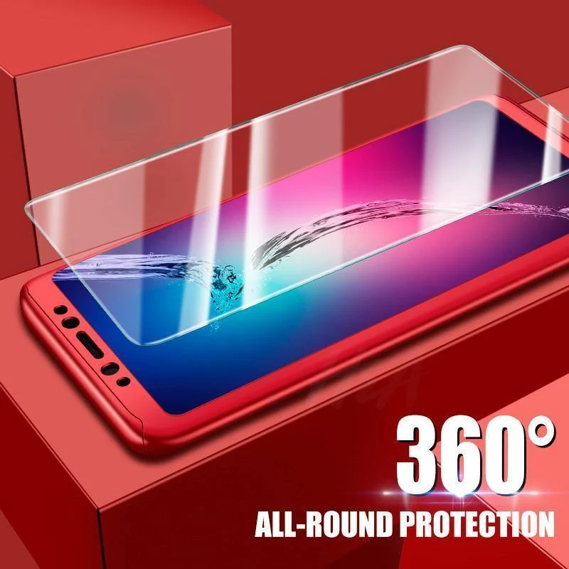 H&A 360 Rundum-Schutzhülle für Xiaomi Redmi 6 6A S2, klopffeste Vollabdeckung für Xiaomi Redmi S2 6 6A Hüllen mit Glasfolie