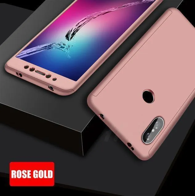H&A 360 Rundum-Schutzhülle für Xiaomi Redmi 6 6A S2, klopffeste Vollabdeckung für Xiaomi Redmi S2 6 6A Hüllen mit Glasfolie