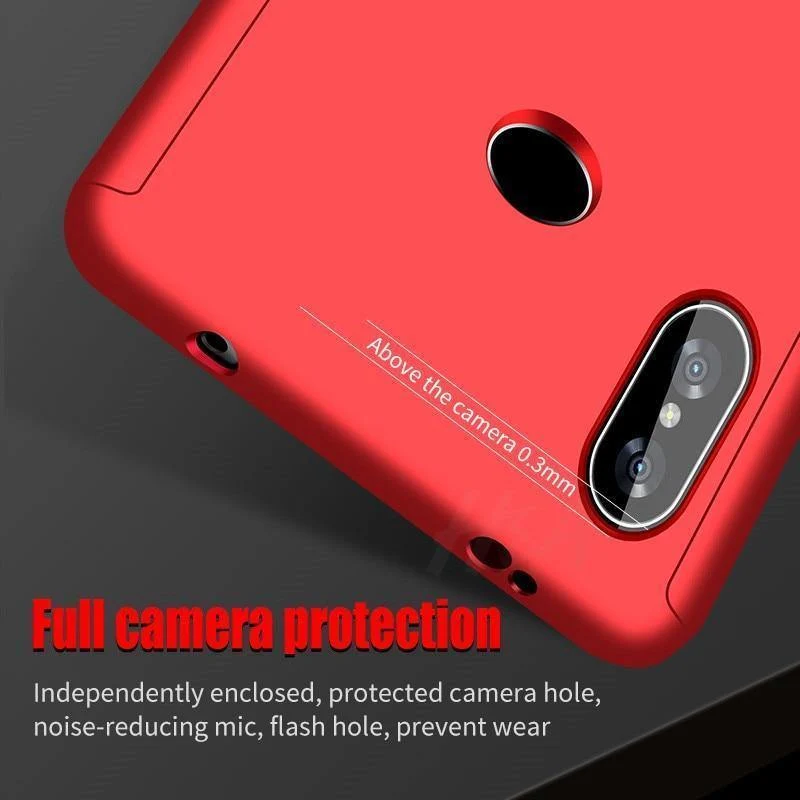 H&A 360 Rundum-Schutzhülle für Xiaomi Redmi 6 6A S2, klopffeste Vollabdeckung für Xiaomi Redmi S2 6 6A Hüllen mit Glasfolie