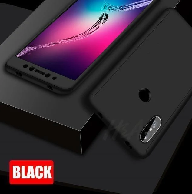 H&A 360 Rundum-Schutzhülle für Xiaomi Redmi 6 6A S2, klopffeste Vollabdeckung für Xiaomi Redmi S2 6 6A Hüllen mit Glasfolie