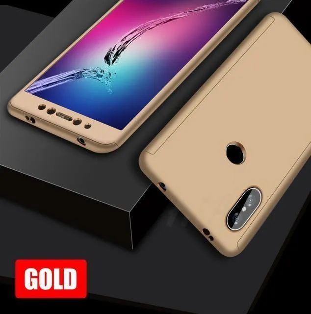 H&A 360 Rundum-Schutzhülle für Xiaomi Redmi 6 6A S2, klopffeste Vollabdeckung für Xiaomi Redmi S2 6 6A Hüllen mit Glasfolie