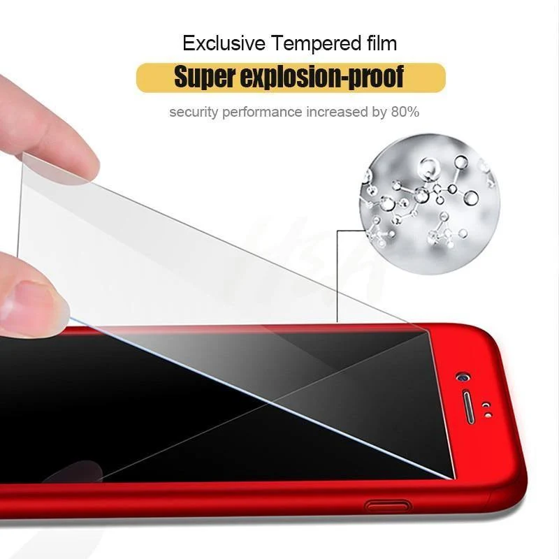 H & A Luxus 360 Volle Abdeckung Telefon Fall auf die Für iPhone 7 8 6 6s Plus X XR XS Max 10 gehärtetem glas Schutzhülle xs max Fall