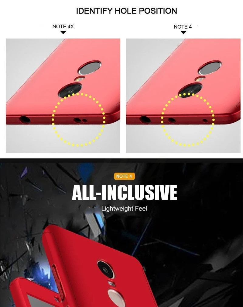 H&A Volle Abdeckung Telefon Fall Für Xiaomi Redmi Hinweis 4 4X Stoßfest Schutzhülle Für Redmi Hinweis 4X Globale Version Mit glas