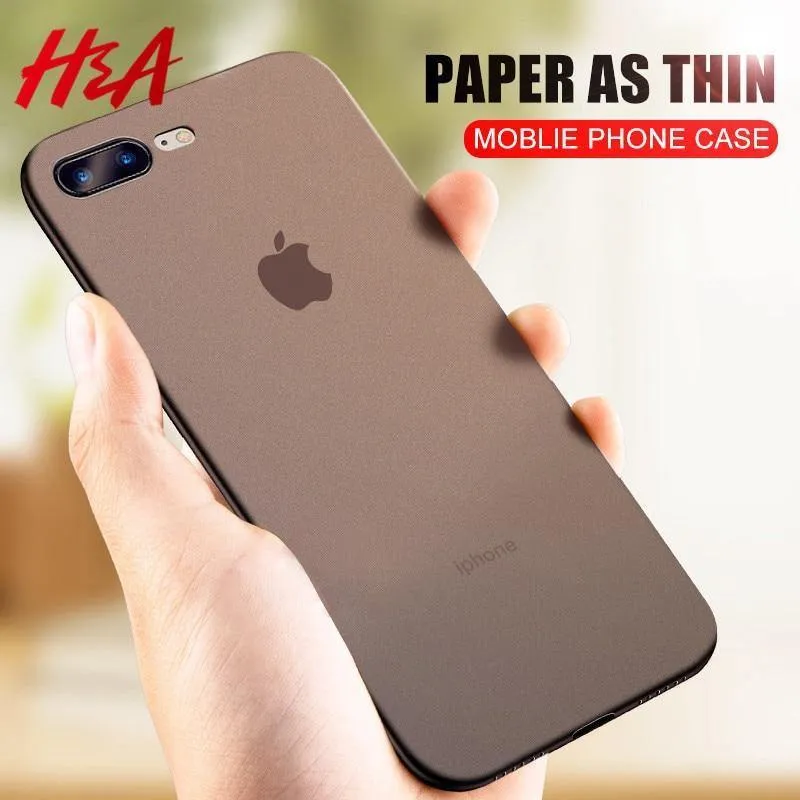 H&A Ultradünne, matte Telefonhülle für iPhone 7 8 6 6s Plus, transparente Hart-PC-Abdeckung für iPhone 8 7 Plus, Schutzhülle