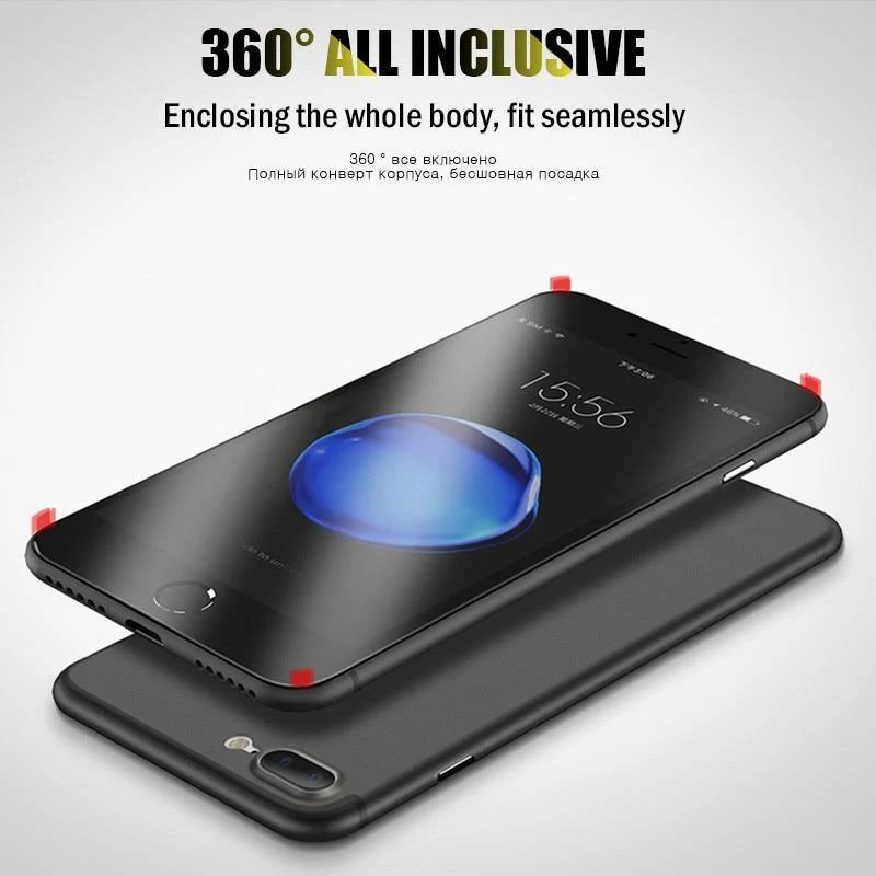 H&A Ultradünne, matte Telefonhülle für iPhone 7 8 6 6s Plus, transparente Hart-PC-Abdeckung für iPhone 8 7 Plus, Schutzhülle