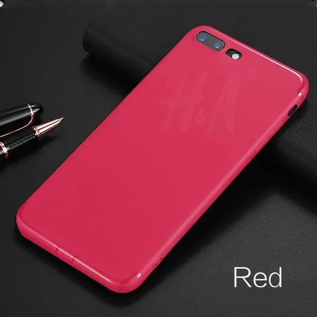 H&A Luxus-Rückseite, matte, weiche Silikonhülle für iPhone 6 Hüllen 6s Plus 5 5s SE 7 7 Hülle, vollständige Abdeckung für iPhone 7 7 Plus Handyhüllen