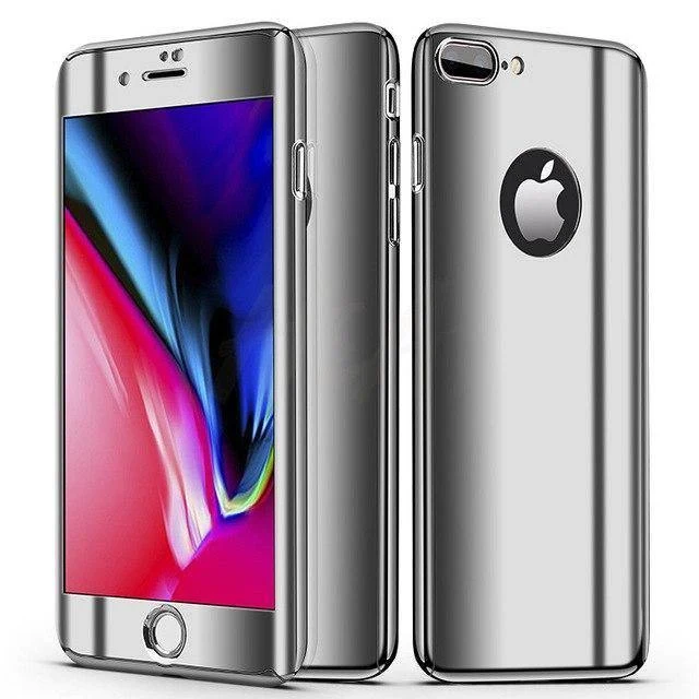 H & A 360 Plating Mirror Phone Case für iPhone 7 8 6 6s Plus X Vollständige Schutzhülle für iPhone 6s 6 Plus Hüllen mit Glas