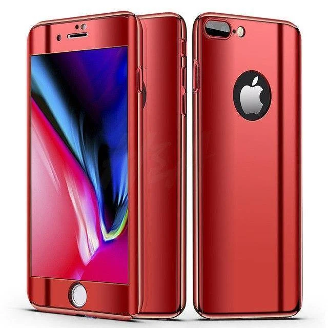 H & A 360 Plating Mirror Phone Case für iPhone 7 8 6 6s Plus X Vollständige Schutzhülle für iPhone 6s 6 Plus Hüllen mit Glas
