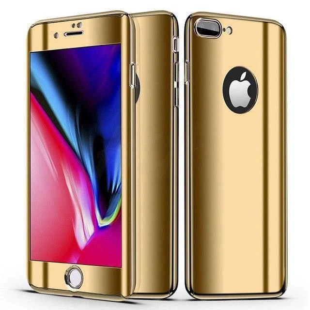 H & A 360 Plating Mirror Phone Case für iPhone 7 8 6 6s Plus X Vollständige Schutzhülle für iPhone 6s 6 Plus Hüllen mit Glas