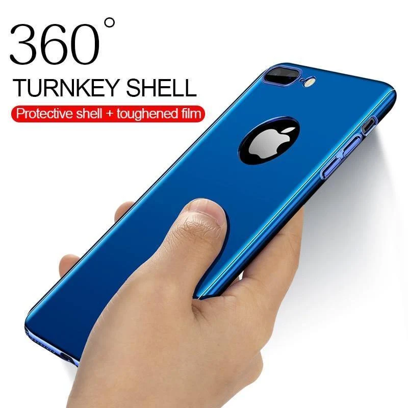 H & A 360 Plating Mirror Phone Case für iPhone 7 8 6 6s Plus X Vollständige Schutzhülle für iPhone 6s 6 Plus Hüllen mit Glas
