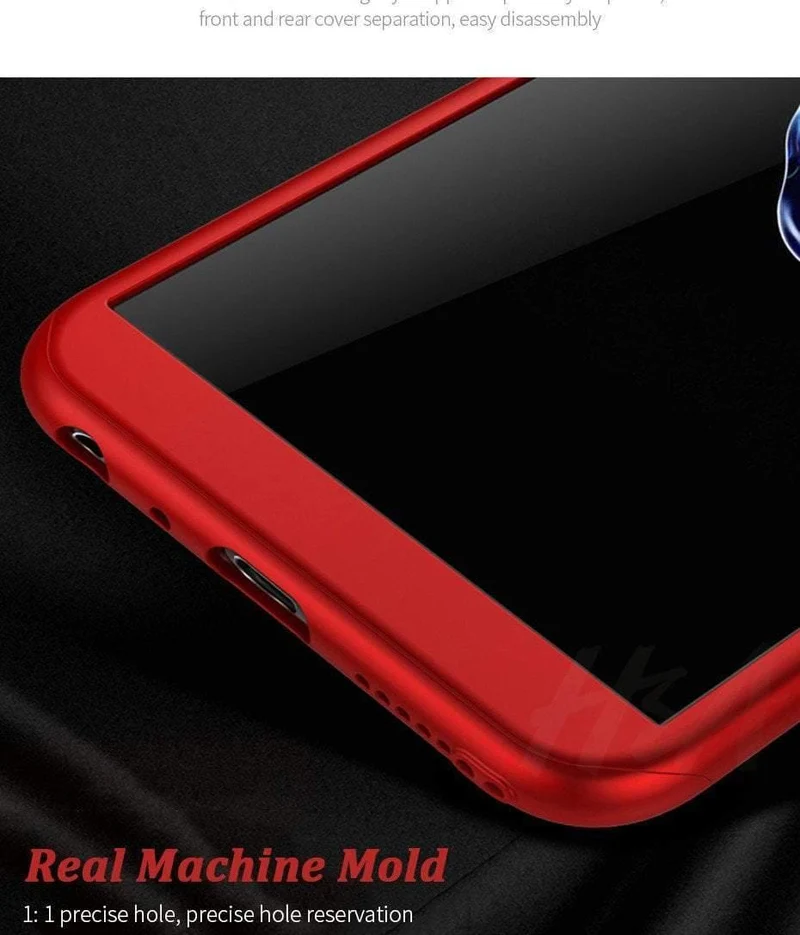 H&A Luxus 360 Vollschutz-Telefonhülle für Huawei Y5 Y6 Y7 2018 2017 Anti-Klopf-Telefonhülle für Huawei Y7 Y6 Prime Hülle mit Glas