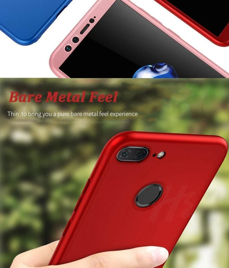H&A Luxus 360 Vollschutz-Telefonhülle für Huawei Y5 Y6 Y7 2018 2017 Anti-Klopf-Telefonhülle für Huawei Y7 Y6 Prime Hülle mit Glas