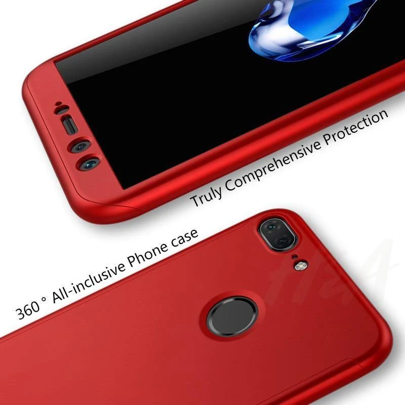 H&A Luxus 360 Vollschutz-Telefonhülle für Huawei Y5 Y6 Y7 2018 2017 Anti-Klopf-Telefonhülle für Huawei Y7 Y6 Prime Hülle mit Glas