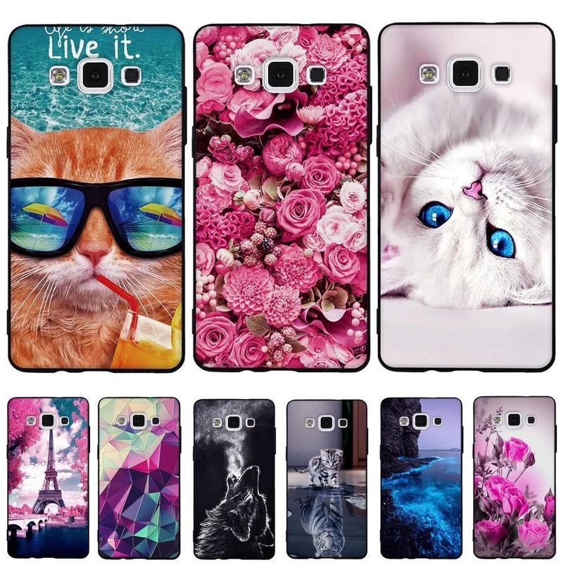 For Samsung Galaxy A5 2015 Case Silicone Black 3D Cartoon Back Cover For Samsung Galaxy A5 2015 A500 Phone Case Funda Coque Capa