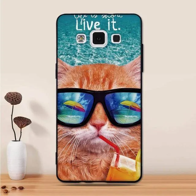 For Samsung Galaxy A5 2015 Case Silicone Black 3D Cartoon Back Cover For Samsung Galaxy A5 2015 A500 Phone Case Funda Coque Capa