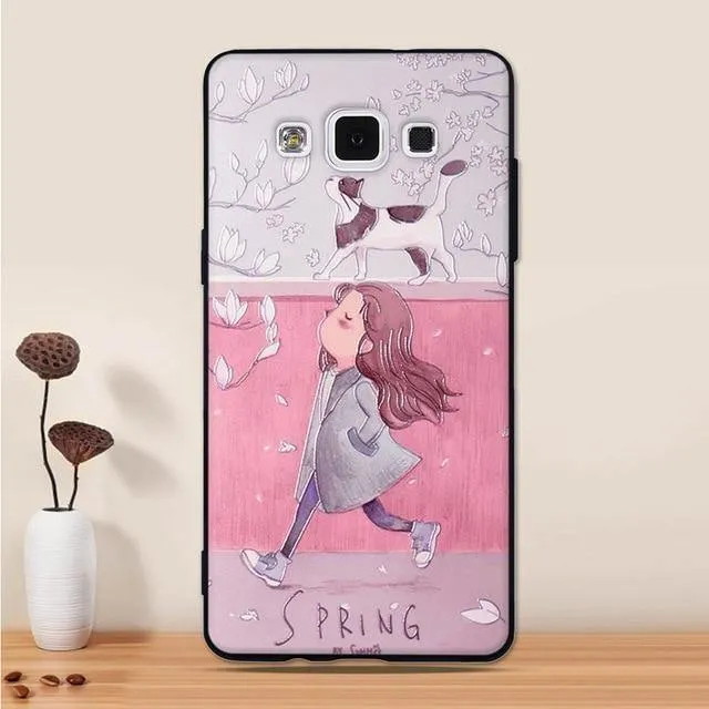 For Samsung Galaxy A5 2015 Case Silicone Black 3D Cartoon Back Cover For Samsung Galaxy A5 2015 A500 Phone Case Funda Coque Capa