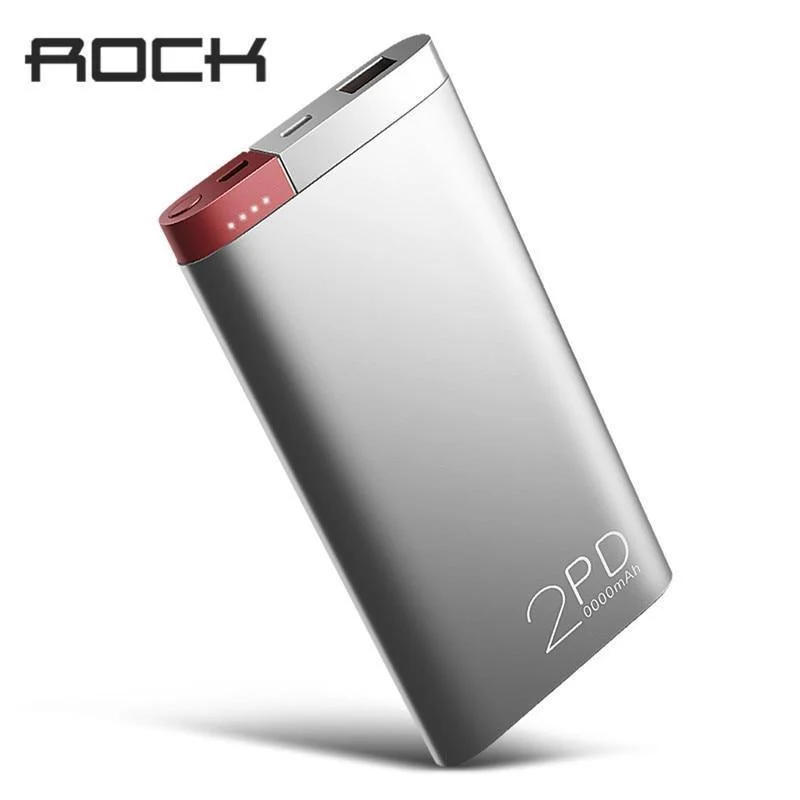 ROCK Power Bank 20000 mAh PD QC3.0 2.0 Schnelllade-Powerbank Tragbares externes Akkuladegerät für iPhone X Samsung Xiaomi