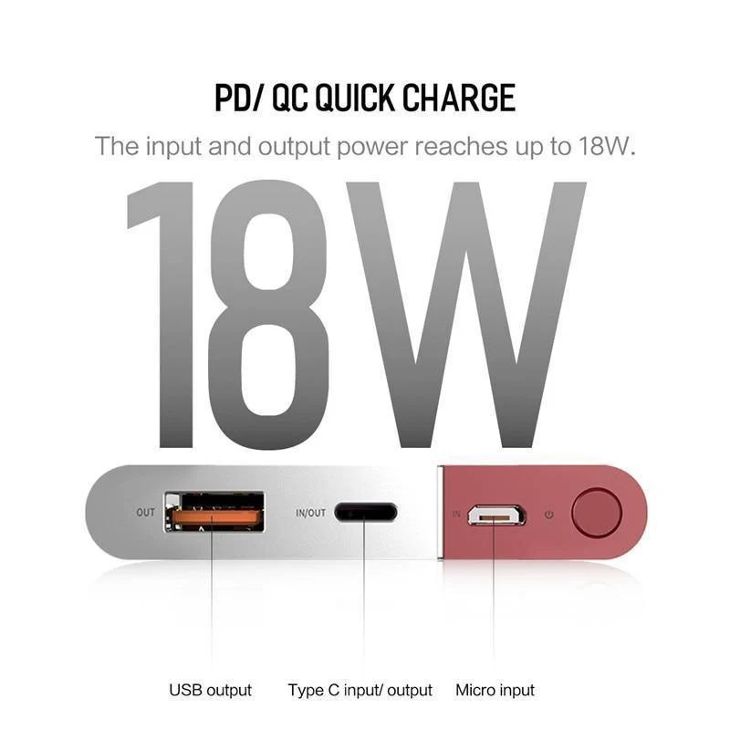 ROCK Power Bank 20000 mAh PD QC3.0 2.0 Schnelllade-Powerbank Tragbares externes Akkuladegerät für iPhone X Samsung Xiaomi