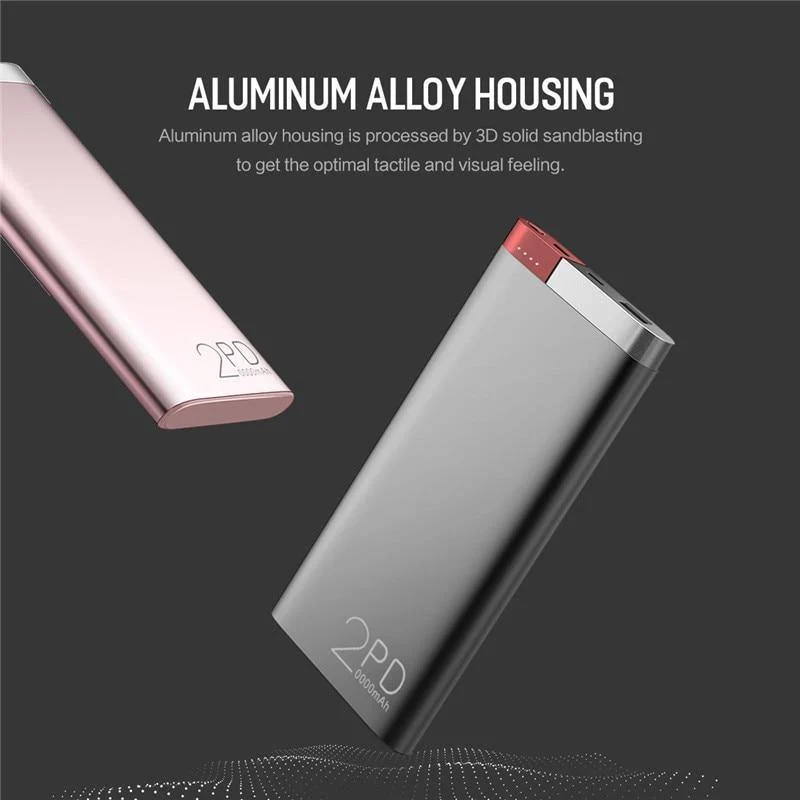 ROCK Power Bank 20000 mAh PD QC3.0 2.0 Schnelllade-Powerbank Tragbares externes Akkuladegerät für iPhone X Samsung Xiaomi