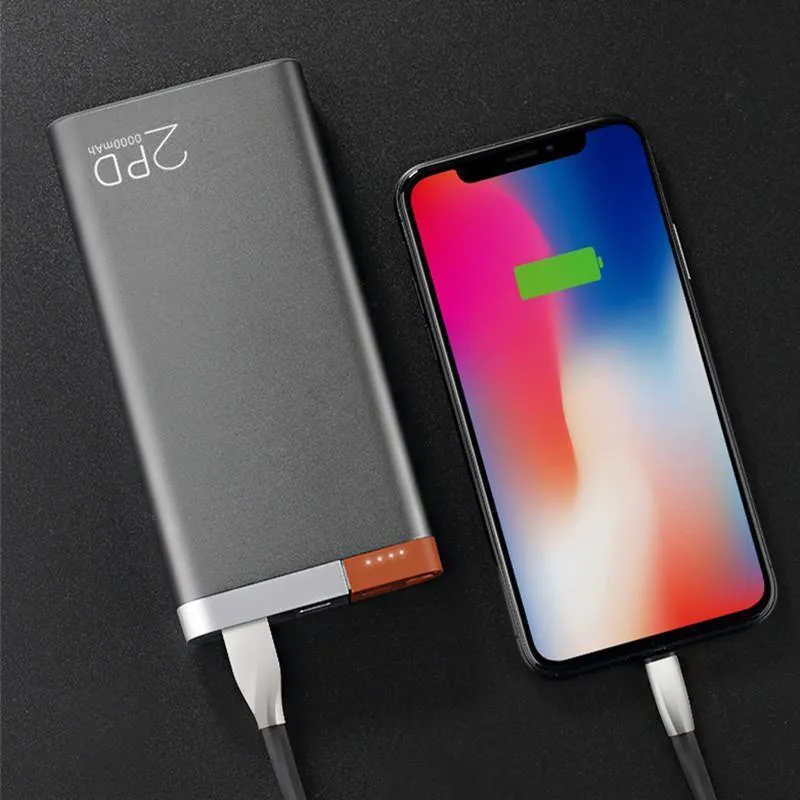 ROCK Power Bank 20000 mAh PD QC3.0 2.0 Schnelllade-Powerbank Tragbares externes Akkuladegerät für iPhone X Samsung Xiaomi
