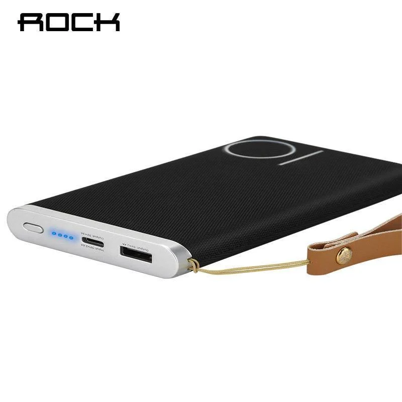 ROCK Power Bank 10000 mAh Typ C Schnellladung Pover Tragbares externes Ladegerät Powerbank für iPhone Samsung Xiaomi