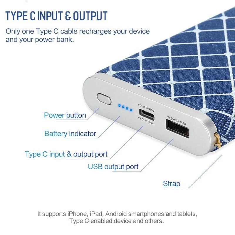 ROCK Power Bank 10000 mAh Typ C Schnellladung Pover Tragbares externes Ladegerät Powerbank für iPhone Samsung Xiaomi