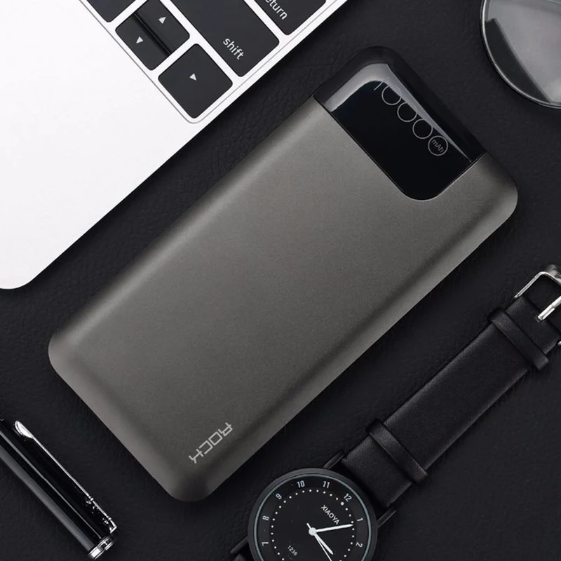 ROCK Schnellladung Powerbank 10000mAh 5V / 9V / 12V Smart QC 3.0 Powerbank mit Digitalanzeige TYP C Tragbare externe Batterie