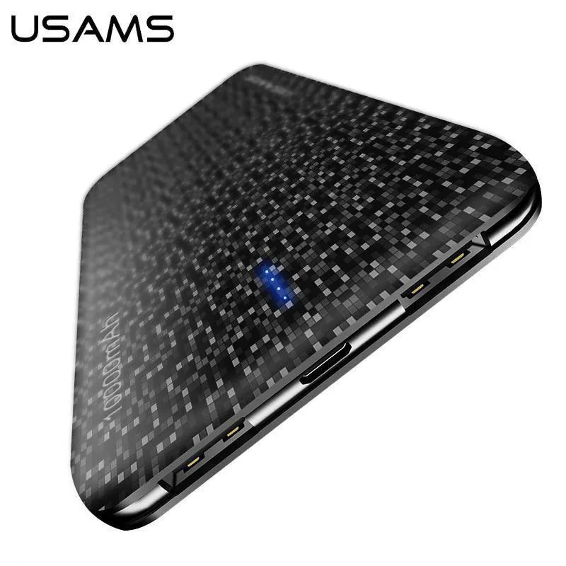 USAMS Power Bank 15 mm Ultra Slim 10000 mAh Powerbank Mobiltelefon 2.1 A Ausgang 10000 mAh Universal-Telefon Externer Akku