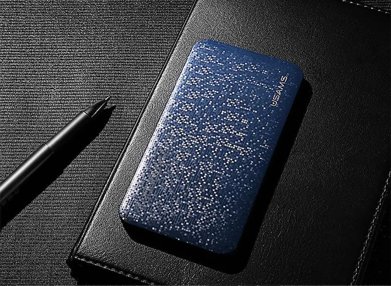 USAMS Power Bank 15 mm Ultra Slim 10000 mAh Powerbank Mobiltelefon 2.1 A Ausgang 10000 mAh Universal-Telefon Externer Akku