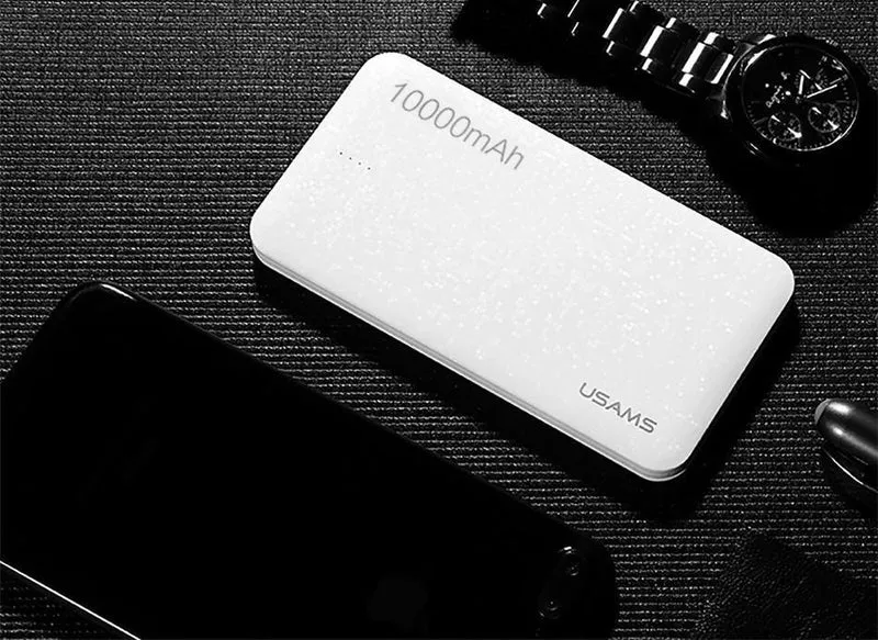USAMS Power Bank 15 mm Ultra Slim 10000 mAh Powerbank Mobiltelefon 2.1 A Ausgang 10000 mAh Universal-Telefon Externer Akku