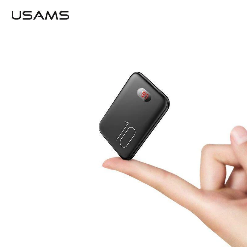 Power Bank für xiaomi mi iPhone, USAMS Mini Pover Bank 10000mAh LED-Anzeige Powerbank Externer Akku Poverbank Schnellladung