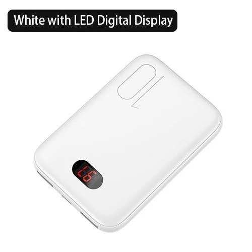 Power Bank für xiaomi mi iPhone, USAMS Mini Pover Bank 10000mAh LED-Anzeige Powerbank Externer Akku Poverbank Schnellladung