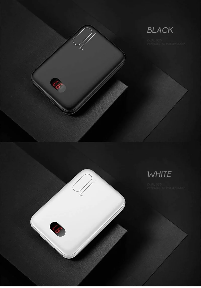 Power Bank für xiaomi mi iPhone, USAMS Mini Pover Bank 10000mAh LED-Anzeige Powerbank Externer Akku Poverbank Schnellladung