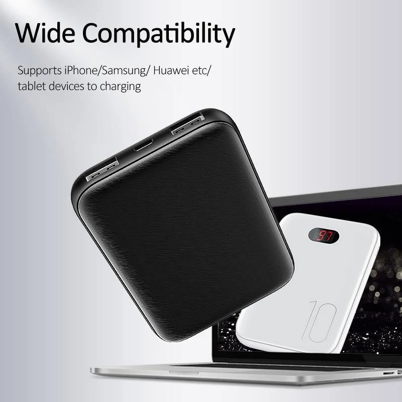 Power Bank für xiaomi mi iPhone, USAMS Mini Pover Bank 10000mAh LED-Anzeige Powerbank Externer Akku Poverbank Schnellladung