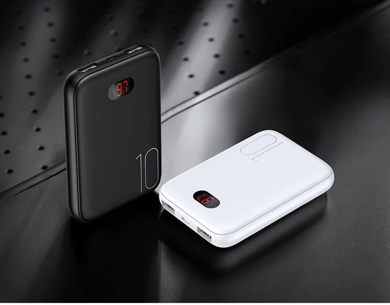 Power Bank für xiaomi mi iPhone, USAMS Mini Pover Bank 10000mAh LED-Anzeige Powerbank Externer Akku Poverbank Schnellladung