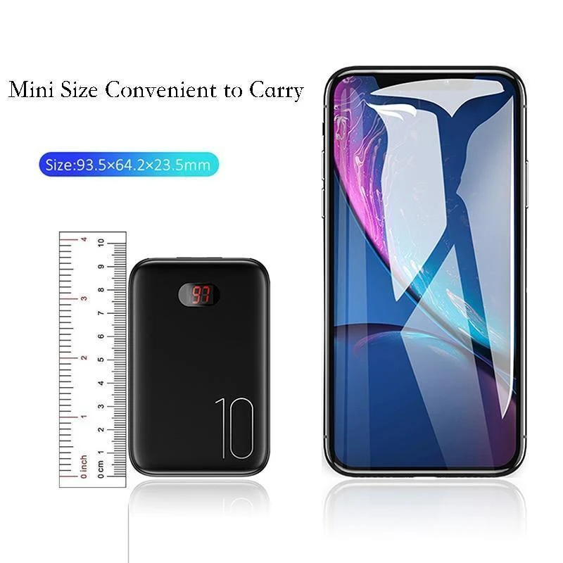 Power Bank für xiaomi mi iPhone, USAMS Mini Pover Bank 10000mAh LED-Anzeige Powerbank Externer Akku Poverbank Schnellladung